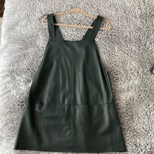 hunter green faux leather dress